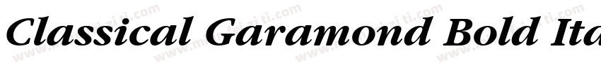 Classical Garamond Bold Italic BT字体转换